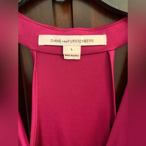 Diane Von Furstenberg Large Tank Top Sleeveless Pink Sexy Fuchsia XL summer club - Picture 3 of 12